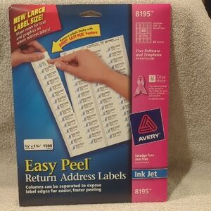 Avery Easy Peel Return Address Labels - Ink Jet  8195